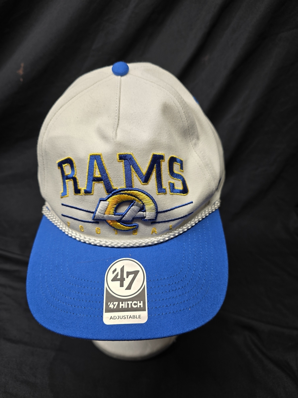 ’47 Los Angeles Rams HITCH Rope Hat White Blue Gold NFL Snapback OSFA NWT